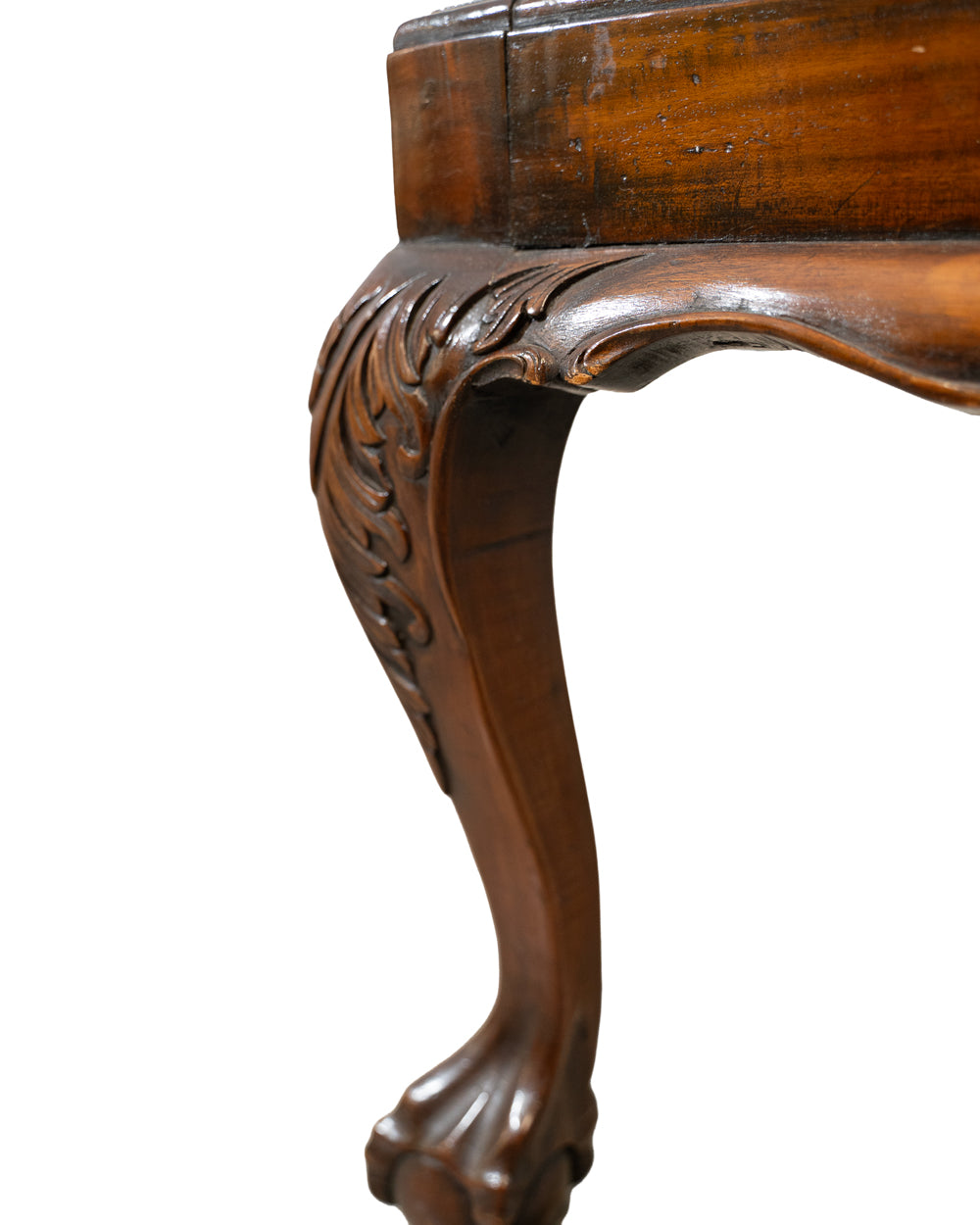 Set of Four Antique Carved Chippendale Revival Dining Chairs