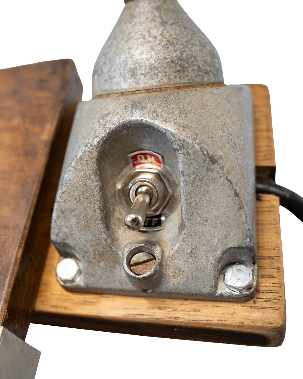 Vintage Industrial Draughtsman Table with Stool & Lamp