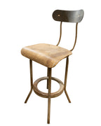 Vintage Industrial Draughtsman Table with Stool & Lamp