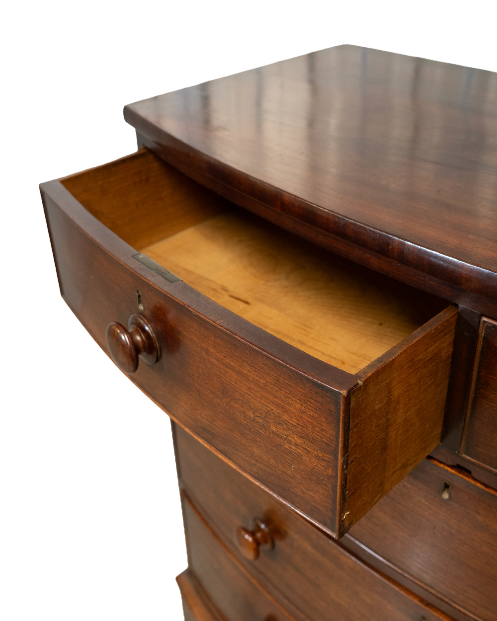 Antique Georgian-Style Bow Front Chest of Drawers