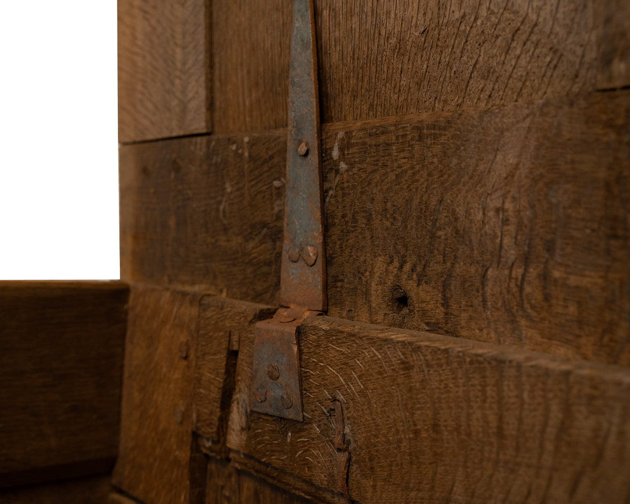 Antique 18th Century Carved Oak Storage Chest