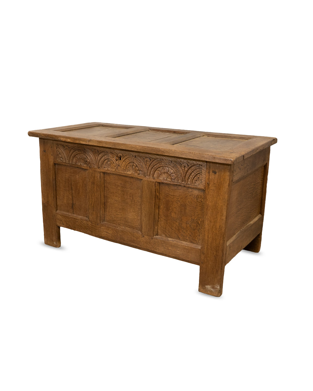 Antique 18th Century Carved Oak Storage Chest