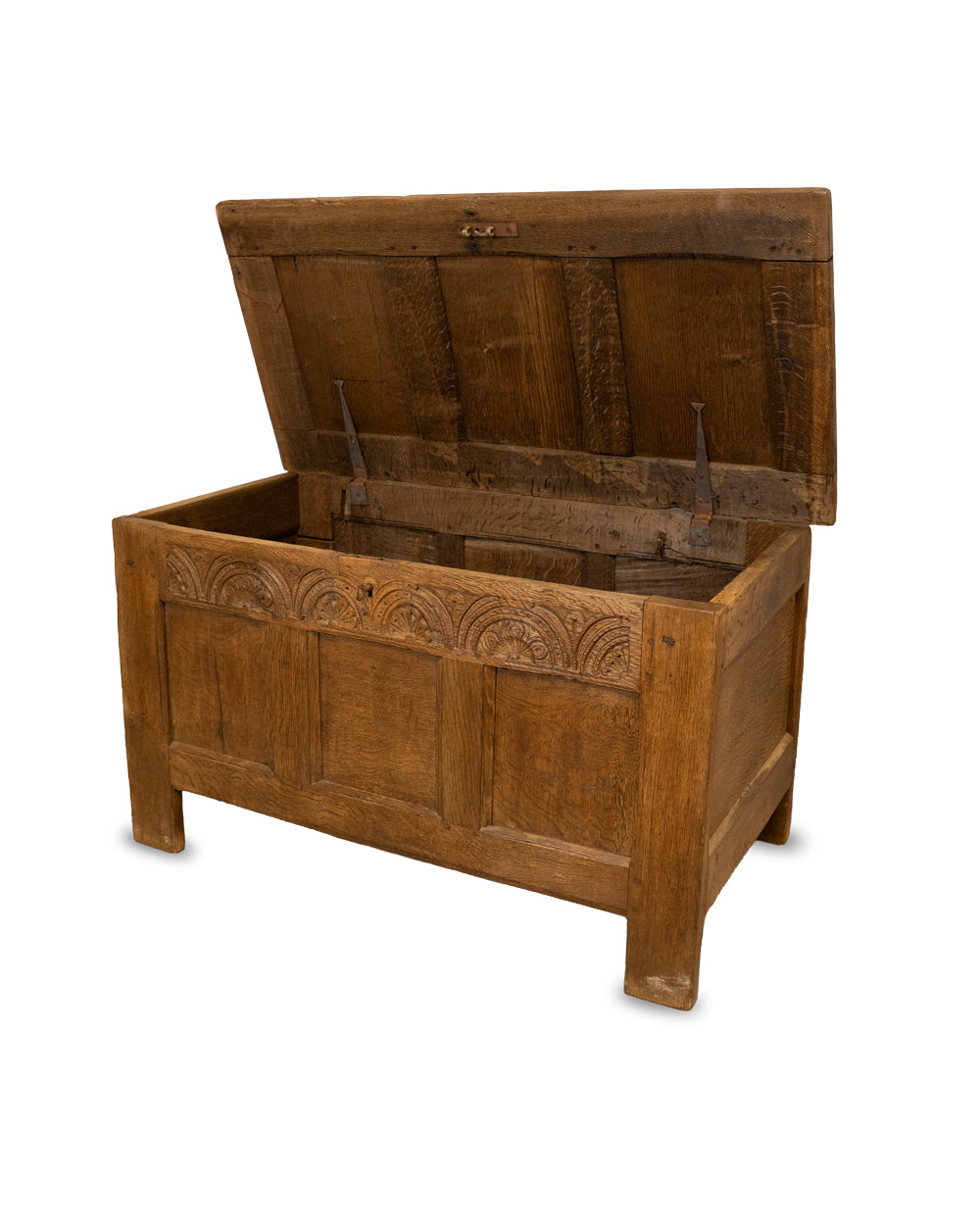 Antique 18th Century Carved Oak Storage Chest